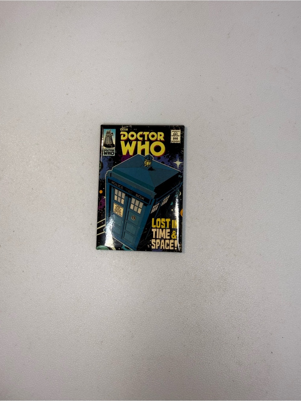 Doctor Who TARDIS "Lost in Time & Space" Retro Comic Book Cover Fridge Magnet